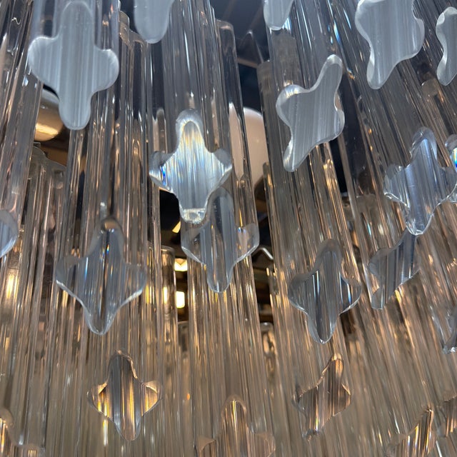 Silver Camer Mid-Century Modern Blown Chandelier For Sale - Image 8 of 9