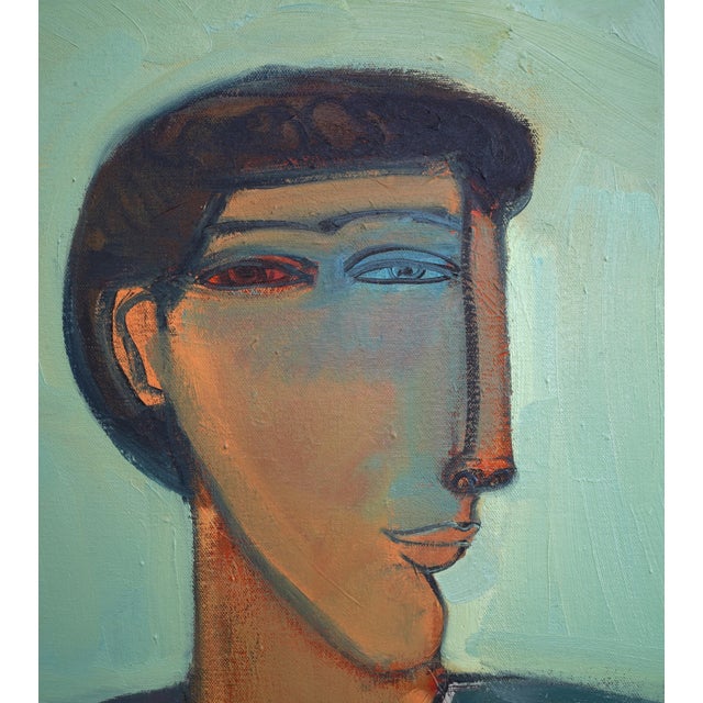 Rebecca Jack "Man in Gray", Original Painting by Rebecca Jack (Framed) For Sale - Image 4 of 7