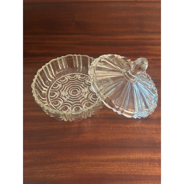 Art Deco 1930s Glass Covered Candy Dish For Sale - Image 3 of 10