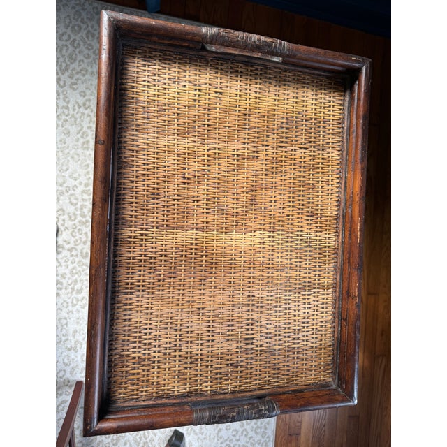 1970s Vintage Hollywood Regency Chinoiserie Rattan Wine Rack For Sale - Image 5 of 6