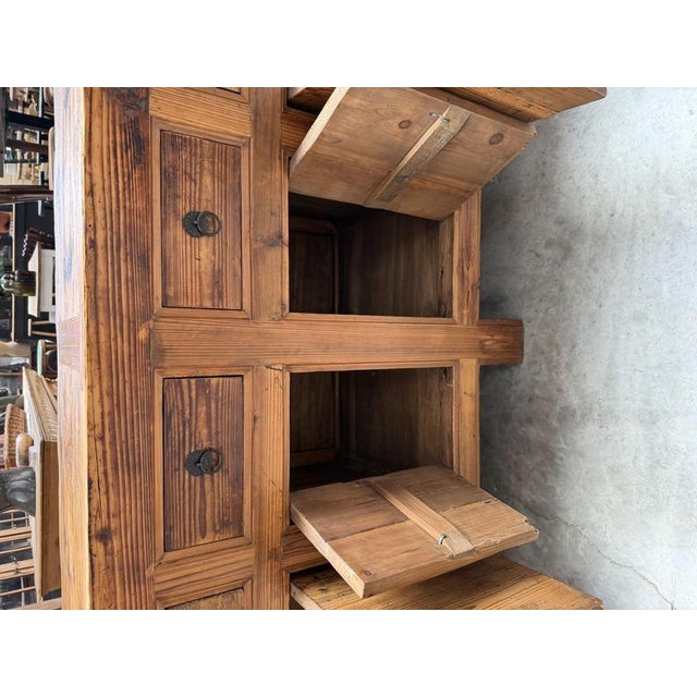 Brutalist Sideboard in Fir wood, 1980s For Sale - Image 9 of 18