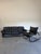 1980s Post Modern Black Tubular Metal and Leather Rocker Attrb Les Amisco Canada c.1980's For Sale - Image 5 of 9