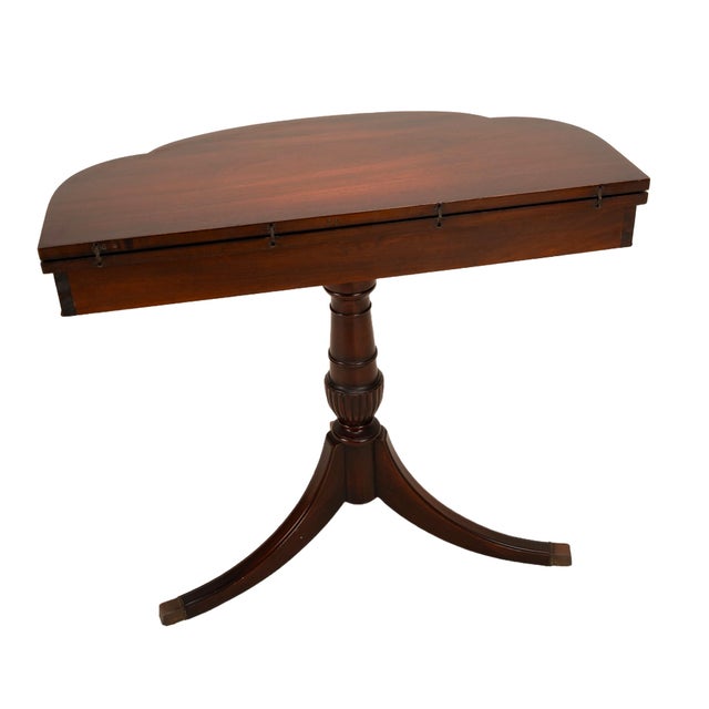 1940s Federal Imperial Style Flip Top Flamed Mahogany Card Game Table For Sale - Image 9 of 12