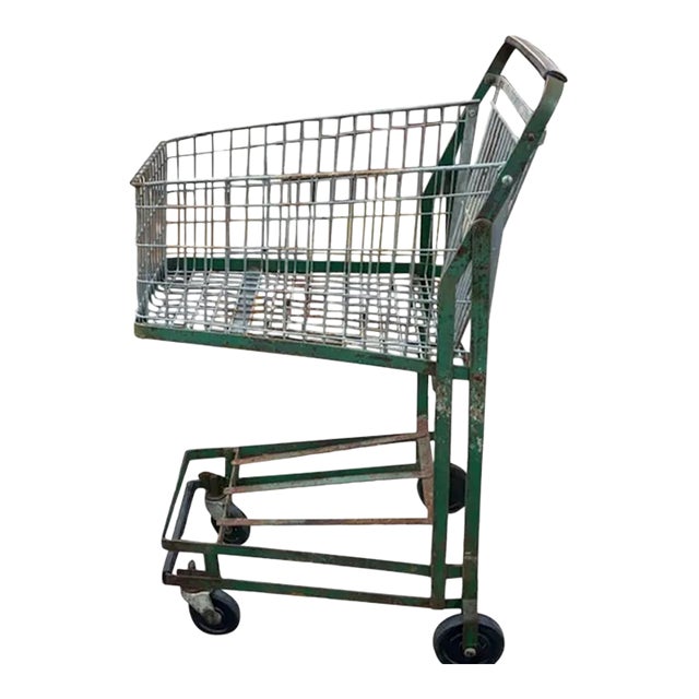 Early 20th Century French Style Metal Grocery Cart - Display or Merchandising Piece, Decorative Object For Sale