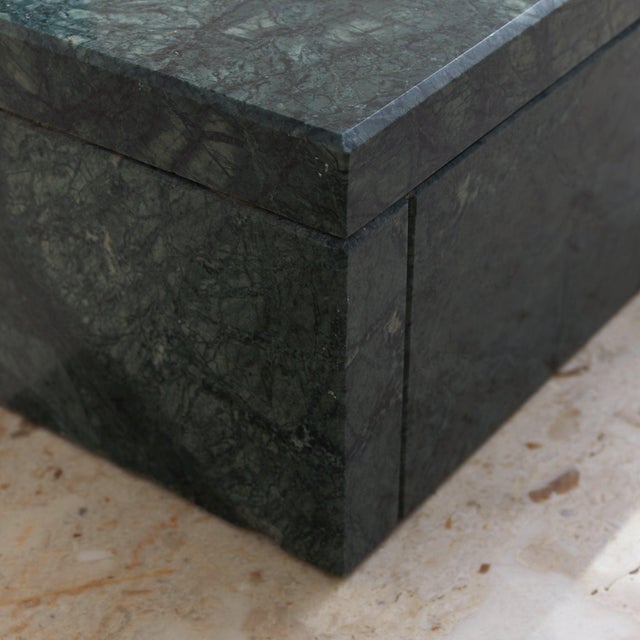 Green Italian Verde Marble + Limestone Side Table, 1970s For Sale - Image 8 of 11