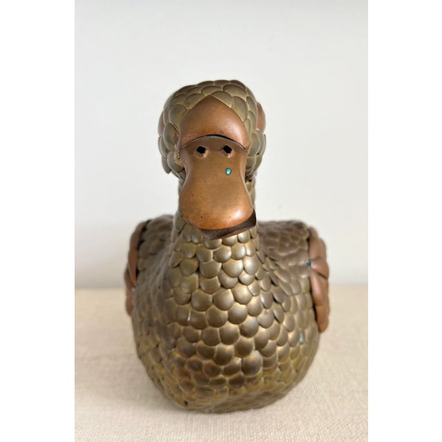 Large Sergio Bustamante Style Vintage Metal Sitting Duck For Sale - Image 9 of 12