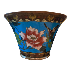Antique Chinese Enamel Cloisonne Butterfly Bowl