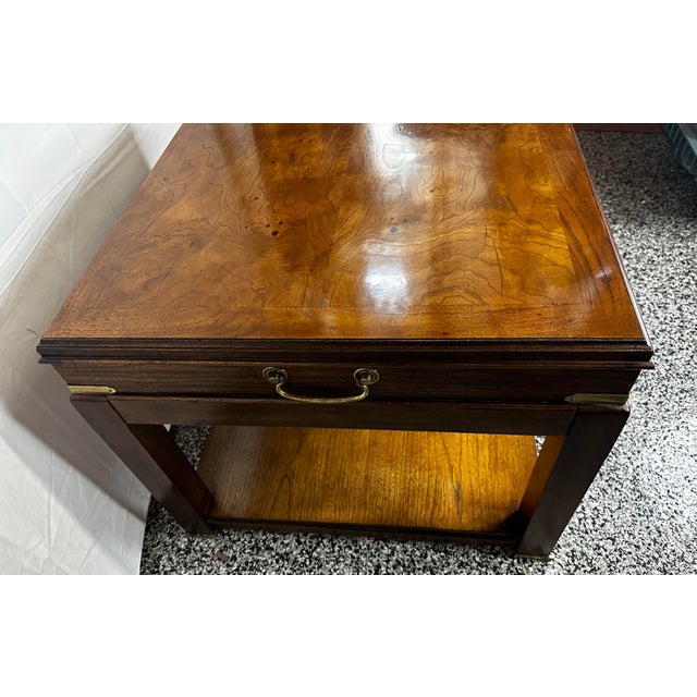 Vintage Lane Campaign Style 2 Tier Table For Sale In Detroit - Image 6 of 12