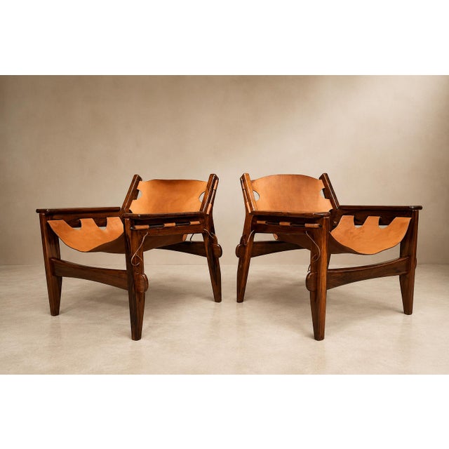 Mid-Century Modern Brazilian Modern “Kilin” Armchairs in Jacarandá Rosewood & Leather by Sergio Rodrigues, 1973 For Sale - Image 3 of 18
