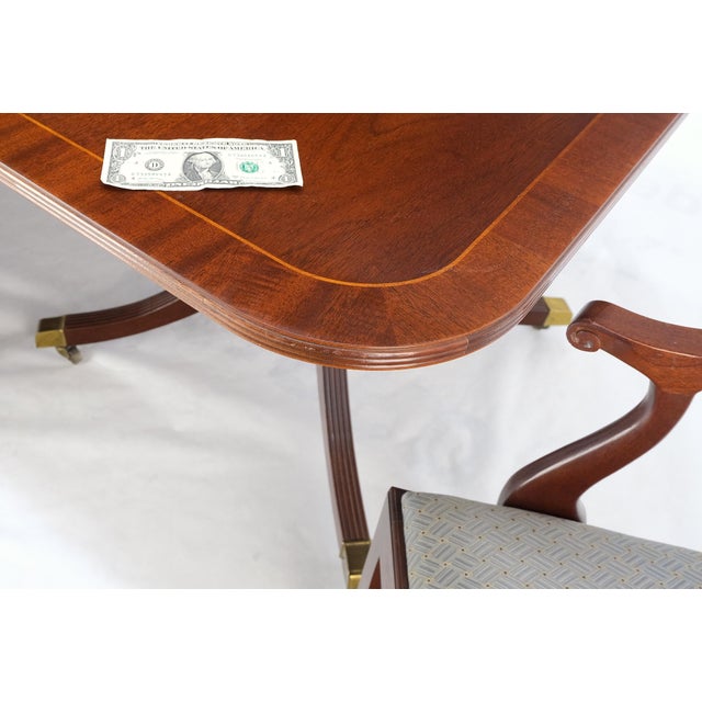 Traditional Baker Charleston Collection Mahogany Banded Dining Table 6 Chairs Set Stunning! For Sale - Image 3 of 18