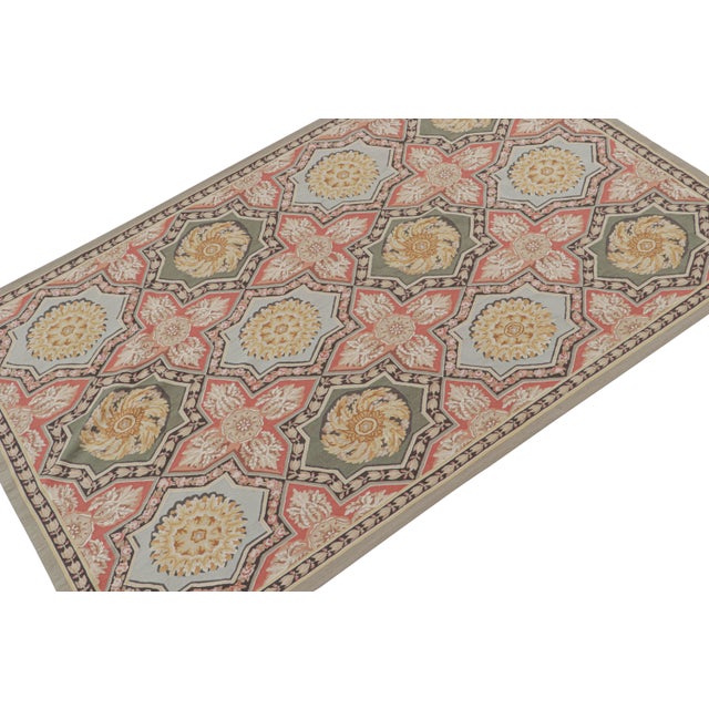 Rug & Kilim 1980s Rug & Kilim’s Aubusson Style Flatweave With Medallions and Floral Patterns For Sale - Image 4 of 7