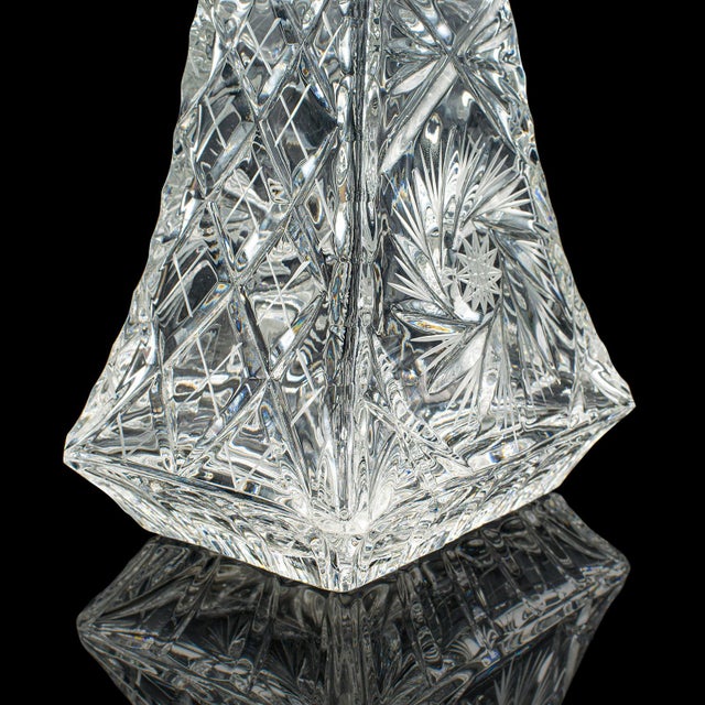 Vintage Crystal Brandy Decanter, English, Cut Glass Spirit Vessel, Mid Century For Sale - Image 10 of 12