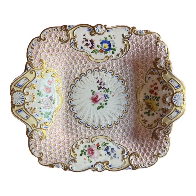 Antique 19th Century English Porcelain Schneeballen Porcelain Dessert Dish For Sale