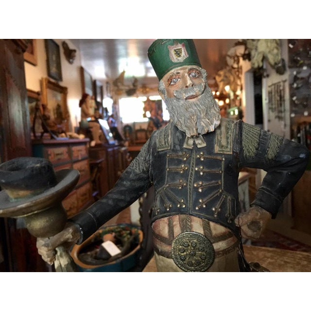 American 19th Century Hessian Soldier Wood Carving With Original Paint For Sale - Image 3 of 5