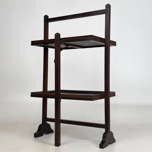 Antique Edwardian Oak Folding Tray Stand, 1910 For Sale - Image 10 of 16