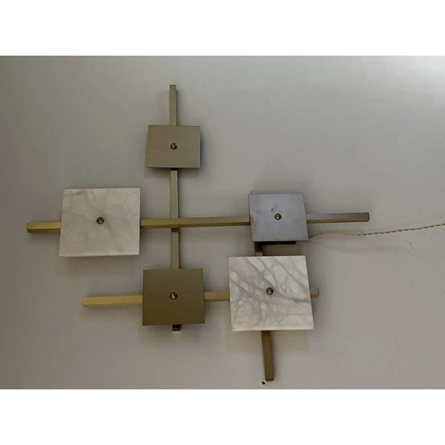 Metal Vintage Wall Lamp in Marble and Brass, 1990 For Sale - Image 7 of 7