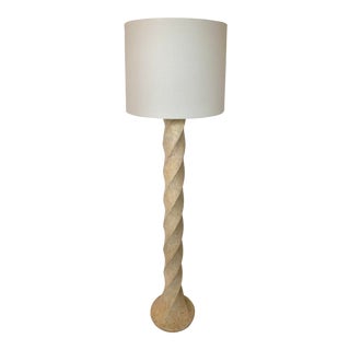 Vintage Mid 20th Century Spiral Plaster Floor Lamp For Sale