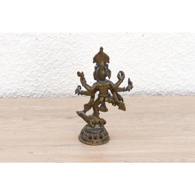 Antique Petite Brass Devotional Ganesh Figure For Sale In Los Angeles - Image 6 of 8