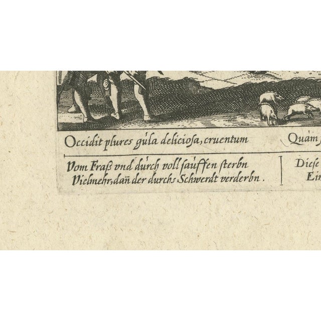 Paper Daniel Meisner and Eberhard Kieser, Gluttony Kills More Than the Sword, 1625, Engraving For Sale - Image 7 of 10