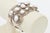 Vintage Sterling Silver and Pearl Artisan Wide Cuff Bracelet, 1980's. For Sale - Image 9 of 11