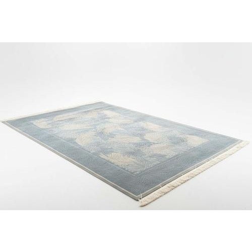 Large Handmade Edition 450 Fine Art Rug in Blue and Ivory For Sale - Image 9 of 9