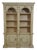Crackle Painted Finish Double Arched Top Open Bookcase For Sale