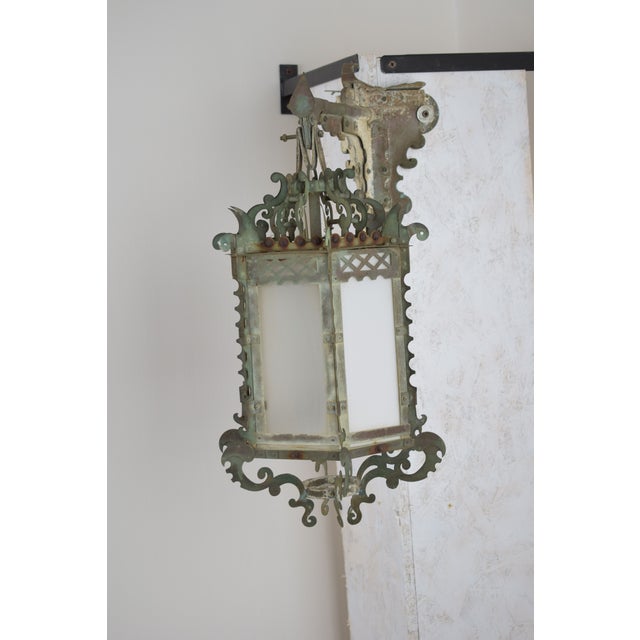 Metal Corner Lanterns, Italy, 1920s, Set of 2 For Sale - Image 7 of 18