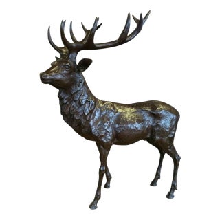 Stag Sculpture in Bronze For Sale