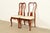 1980s Thomasville Queen Anne Carved Solid Mahogany Side Chairs or Dining Chairs | Pair For Sale - Image 5 of 15