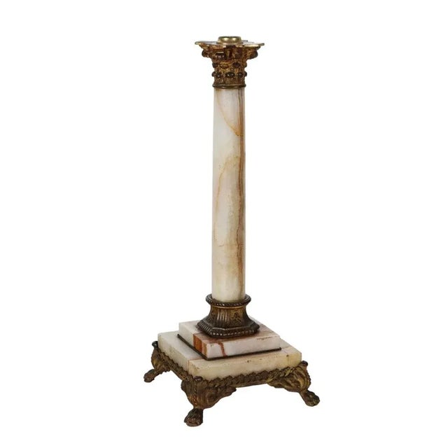 Column in Gilded and Chiseled Bronze and Onyx, 1900s For Sale - Image 9 of 9