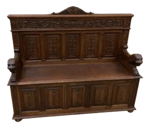 Antique Neo-Renaissance Chest Bench