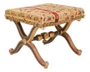 19th Century Empire Ebonized and Parcel-Gilt Footstool