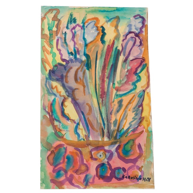 Composition is a beautiful artwork realized by Caroline Hill (1935-1983) in 1971. Watercolour technicque. In very good...