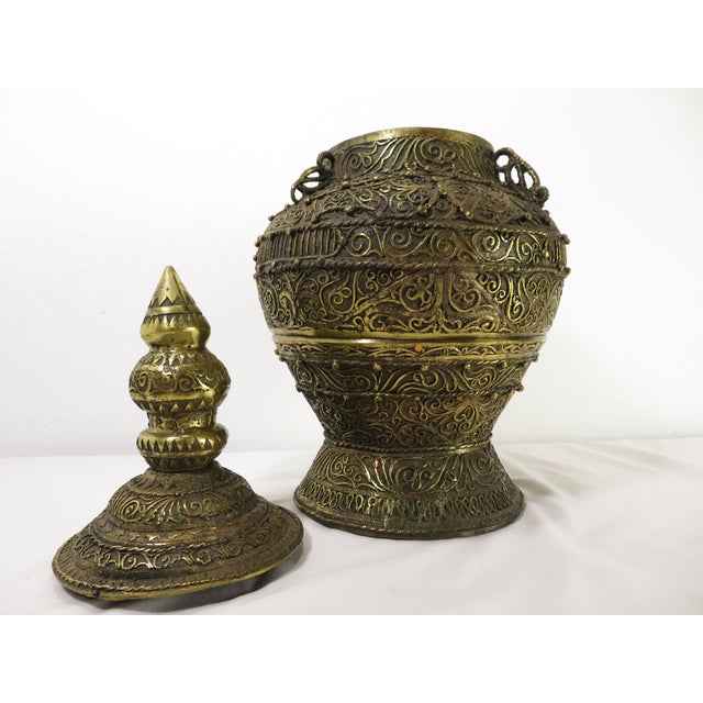 Antique Brass Maranao Gador Lidded Wedding Dowry Vessel, Asian Art