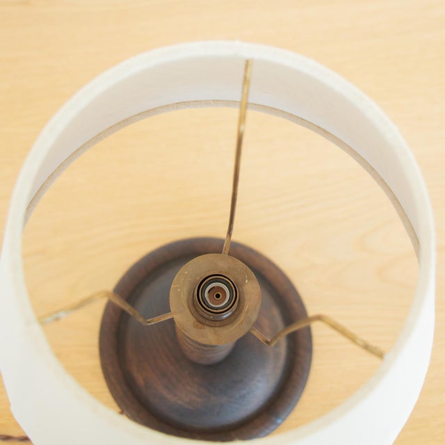 Wood 1940s Spanish Bobbin Wood Table Lamp For Sale - Image 7 of 8