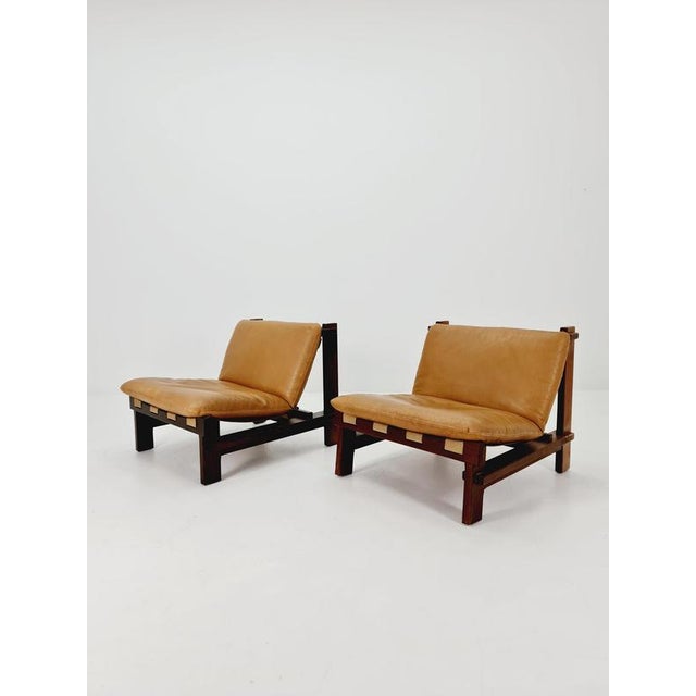 Mid-Century Modern Lounge Chair in Leather and Wood by Carl Straub, 1960s For Sale - Image 16 of 17