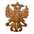 Late 20th Century Shield Double Headed Eagle Hand Carved Wood With Sword Plaque Vintage Coat Arms For Sale