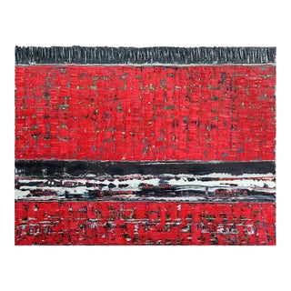 Abstract Red Kilim No. 1 - Oversized Original Oil Painting by Diane Grant | Color Field For Sale