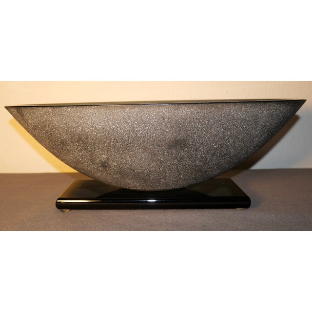 Contemporary 1997 Vintage Stephen Schlanser Art Glass Contemporary Style Long Oval Artifact Bowl For Sale - Image 3 of 7