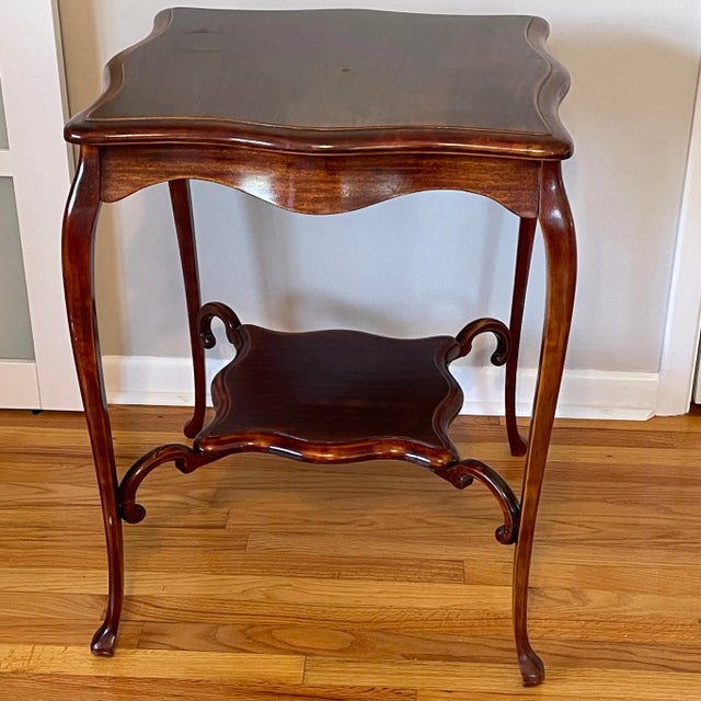 Traditional Antique Edwardian Parlor Table For Sale - Image 3 of 10
