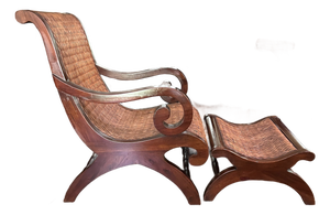 Plantation Mahogany Chair With Matching Ottoman