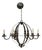 French Wrought Iron Globe Chandelier with Six Scrolling Arms, Circa 1900 For Sale