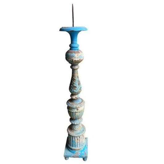 Wood Late 19th Century Wood Altar Pricket Candle Holder For Sale - Image 7 of 9
