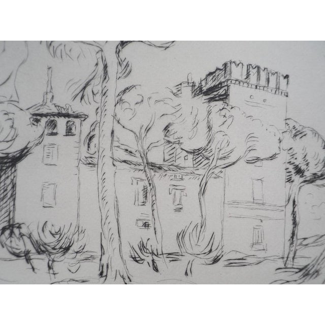Lucien Mainssieux, Roman Castle, Original Signed Etching, 1949 For Sale - Image 5 of 6