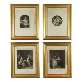 Figurative Scenes, 19th Century, Engravings, Framed, Set of 4 For Sale