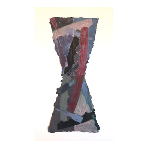 Sandy Kinnee, Abstract Modernist Colorful Mixed Media Monoprint Screen-print Handmade Paper, c.1980's