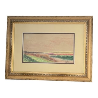 Late 19th Century Abraham Hulk Jr. Signed Watercolor Landscape Painting in Gilt Frame For Sale