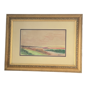Late 19th Century Abraham Hulk Jr. Signed Watercolor Landscape Painting in Gilt Frame