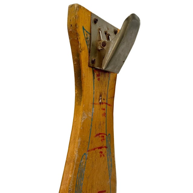 Vintage Wooden Fish Filleting Board With Metal Clamp – Nautical Folk Art For Sale - Image 4 of 8