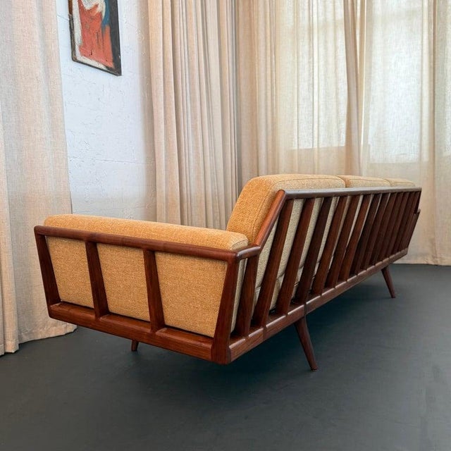 Mid-Century Modern Walnut "Rail Back" Sofa by Mel Smilow for Smilow-Thiell For Sale In New York - Image 6 of 16